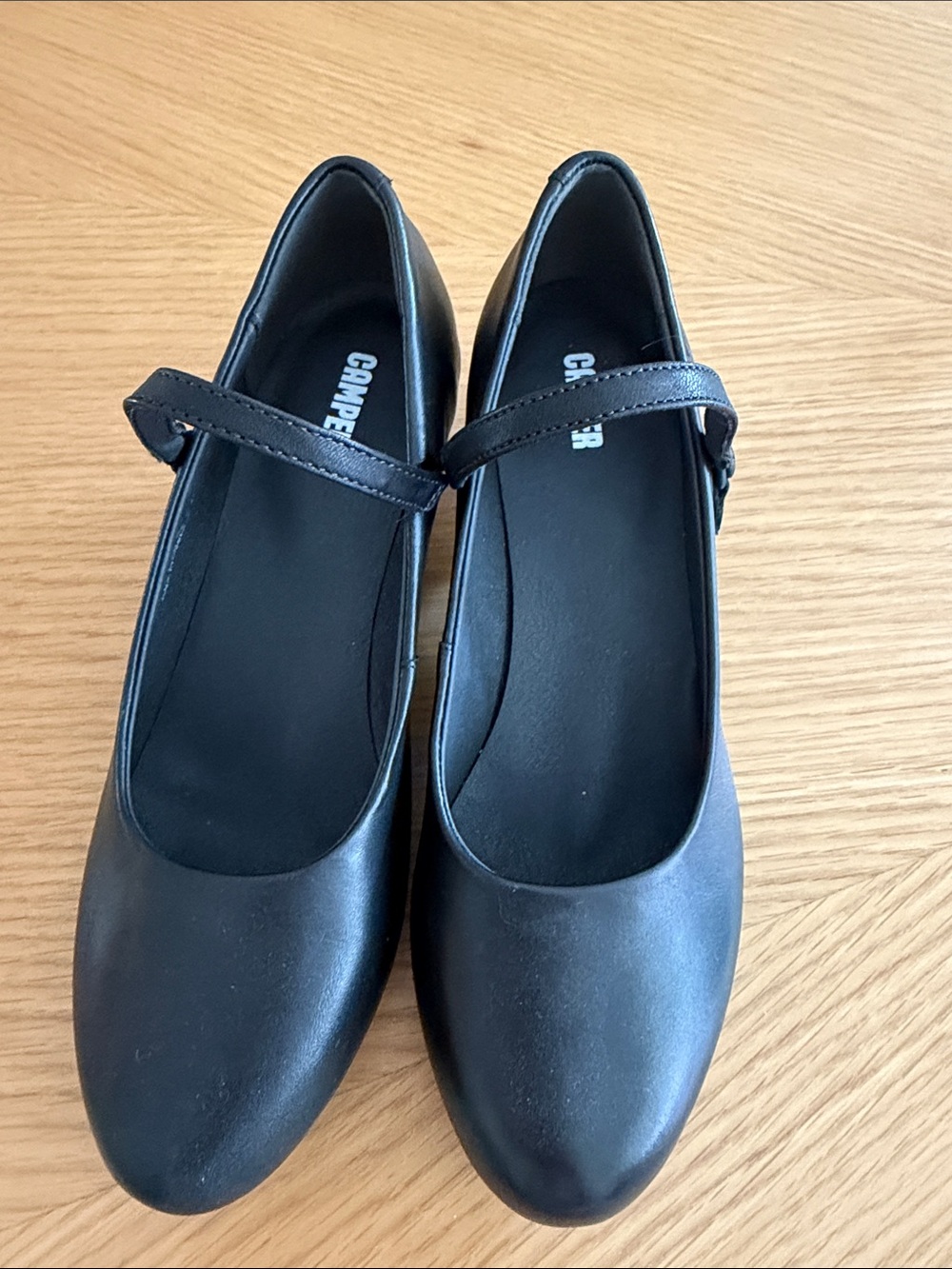 Camper Black Mary Jane Flats with Strap, Helena - Picture 1 of 4